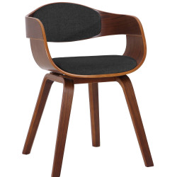 Chaise visiteur en tissu Kingston | noyer/gris foncé