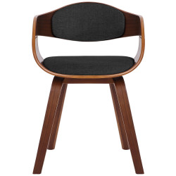 Chaise visiteur en tissu Kingston | noyer/gris foncé