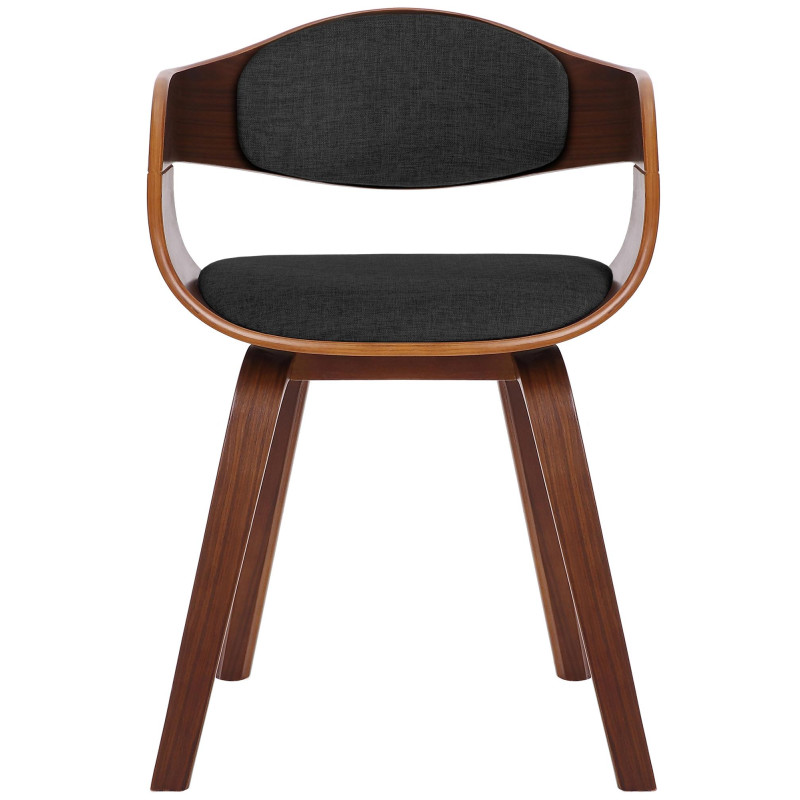 Chaise visiteur en tissu Kingston | noyer/gris foncé