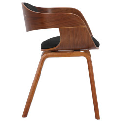Chaise visiteur en tissu Kingston | noyer/gris foncé