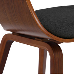Chaise visiteur en tissu Kingston | noyer/gris foncé