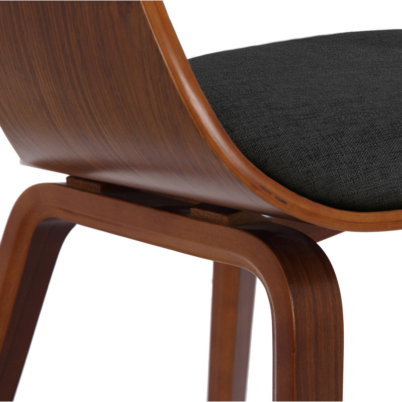 Chaise visiteur en tissu Kingston | noyer/gris foncé