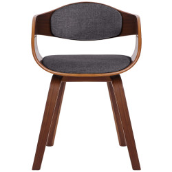 Chaise visiteur en tissu Kingston | noyer/gris clair