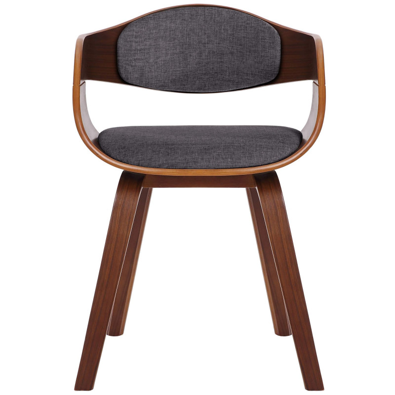 Chaise visiteur en tissu Kingston | noyer/gris clair