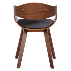 Chaise visiteur en tissu Kingston | noyer/gris clair