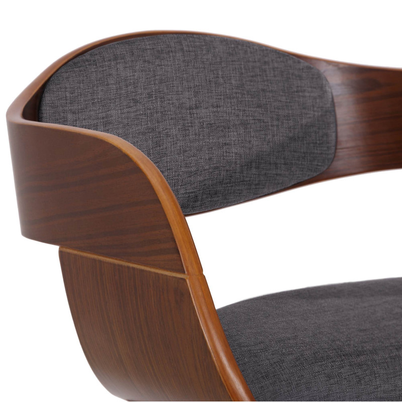 Chaise visiteur en tissu Kingston | noyer/gris clair