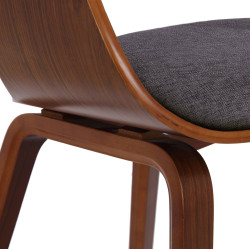 Chaise visiteur en tissu Kingston | noyer/gris clair