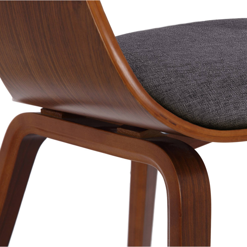 Chaise visiteur en tissu Kingston | noyer/gris clair