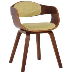 Chaise visiteur en tissu Kingston | noyer/vert clair