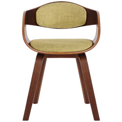 Chaise visiteur en tissu Kingston | noyer/vert clair