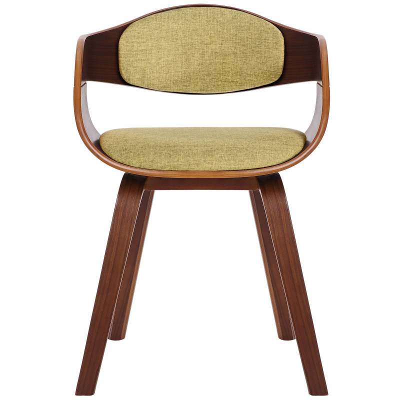 Chaise visiteur en tissu Kingston | noyer/vert clair