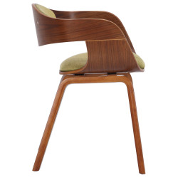 Chaise visiteur en tissu Kingston | noyer/vert clair