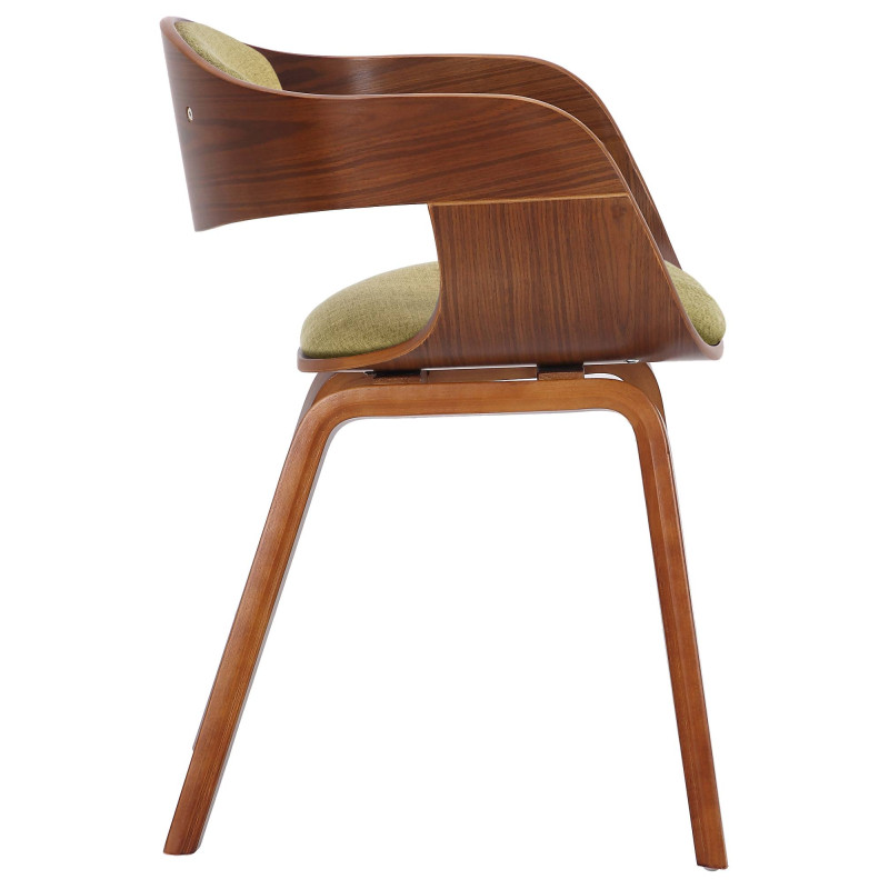 Chaise visiteur en tissu Kingston | noyer/vert clair