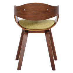Chaise visiteur en tissu Kingston | noyer/vert clair