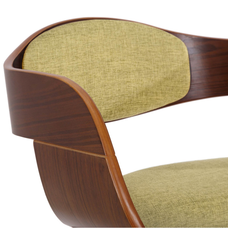 Chaise visiteur en tissu Kingston | noyer/vert clair