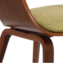 Chaise visiteur en tissu Kingston | noyer/vert clair