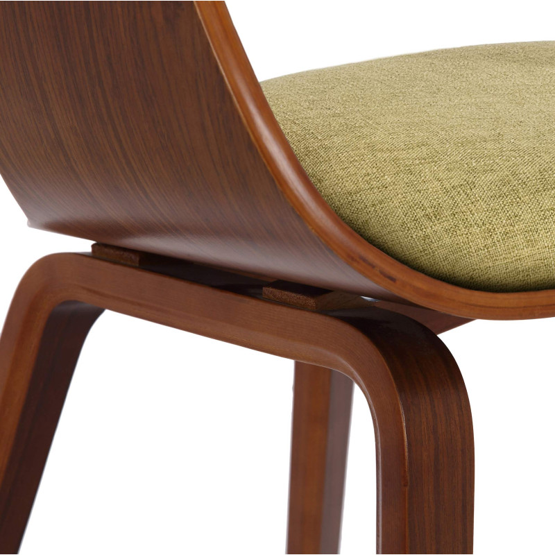 Chaise visiteur en tissu Kingston | noyer/vert clair