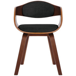 Chaise visiteur en tissu Kingston | noyer/noir