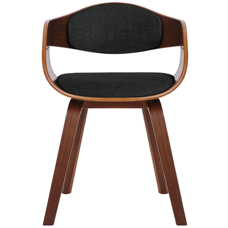 Chaise visiteur en tissu Kingston | noyer/noir