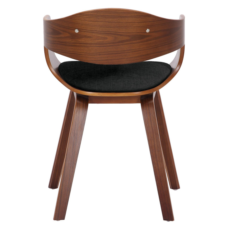 Chaise visiteur en tissu Kingston | noyer/noir
