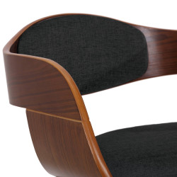Chaise visiteur en tissu Kingston | noyer/noir