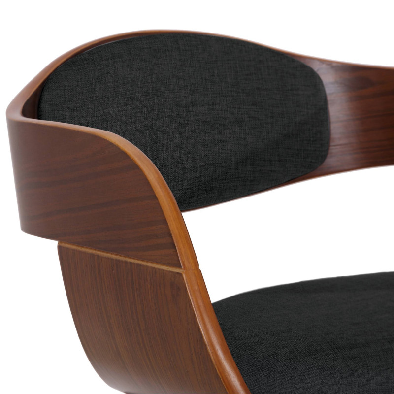Chaise visiteur en tissu Kingston | noyer/noir