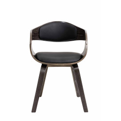 Chaise visiteur Kingston en cuir artificiel | noir/gris