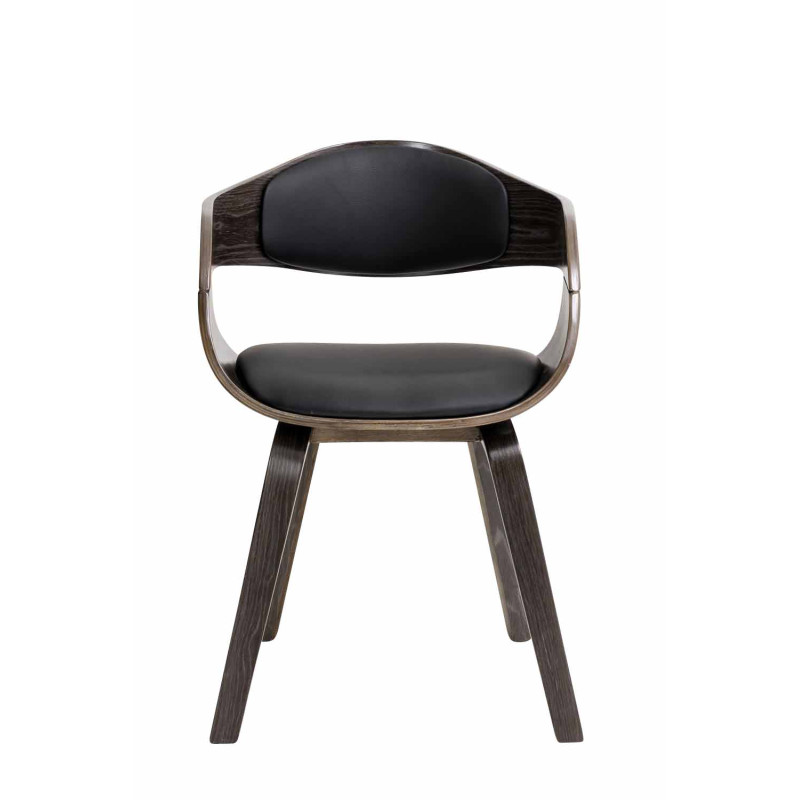 Chaise visiteur Kingston en cuir artificiel | noir/gris