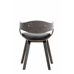 Chaise visiteur Kingston en cuir artificiel | noir/gris
