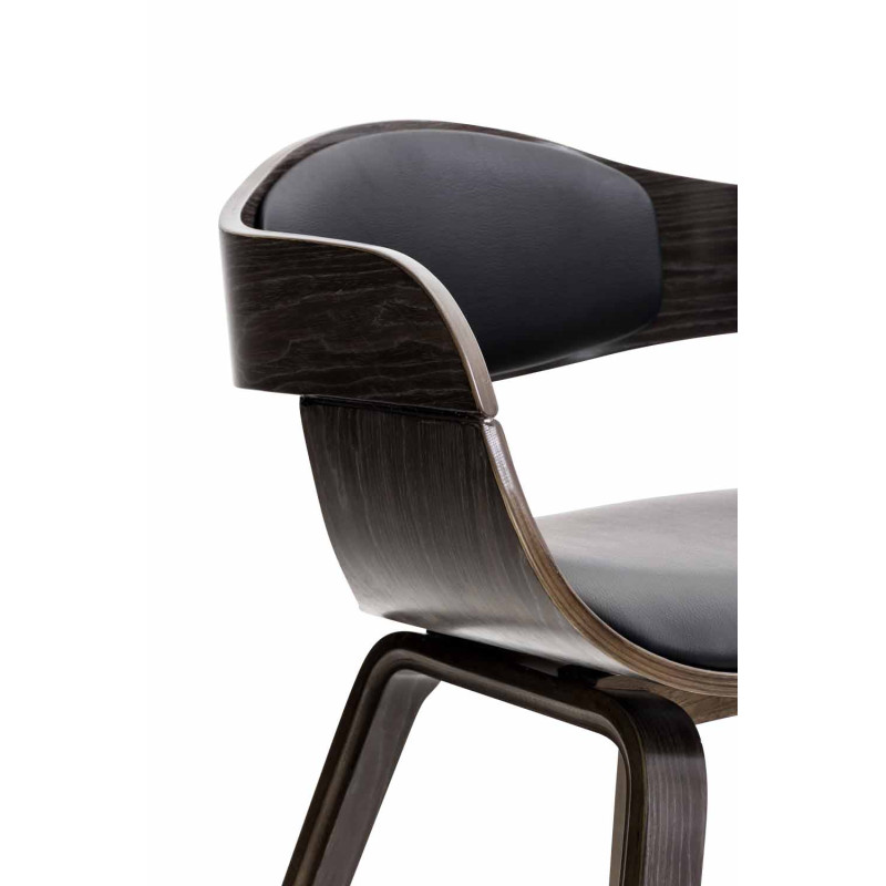 Chaise visiteur Kingston en cuir artificiel | noir/gris