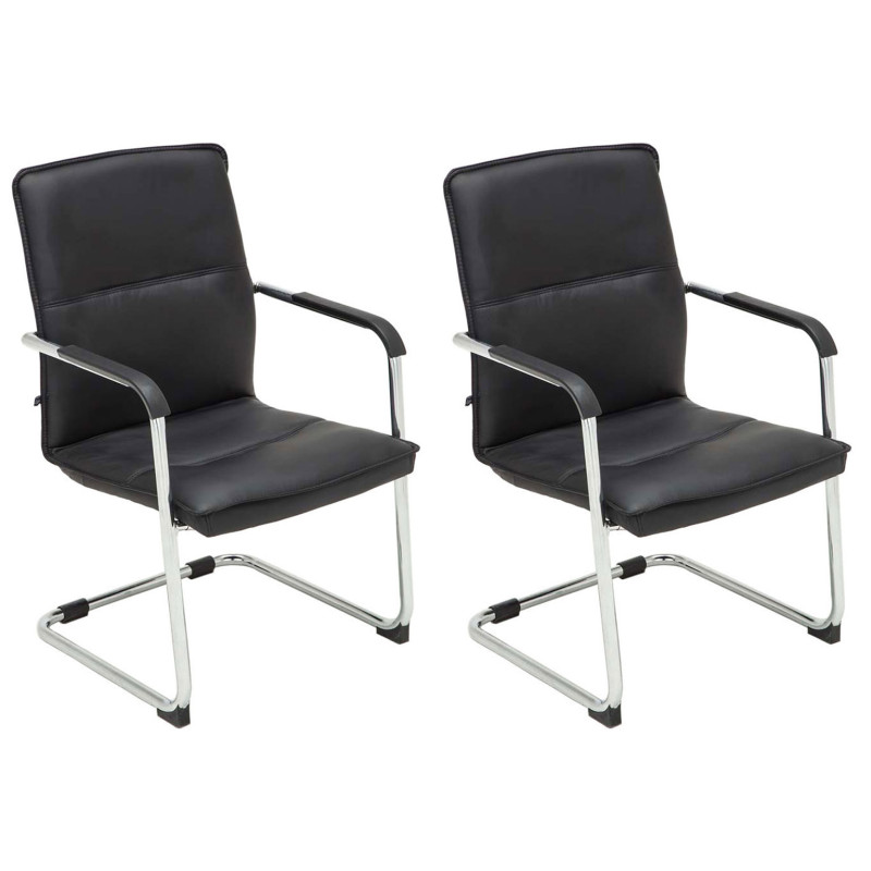 Lot de 2 chaises visiteurs Seattle | noir