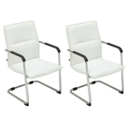 Lot de 2 chaises visiteurs Seattle | blanc