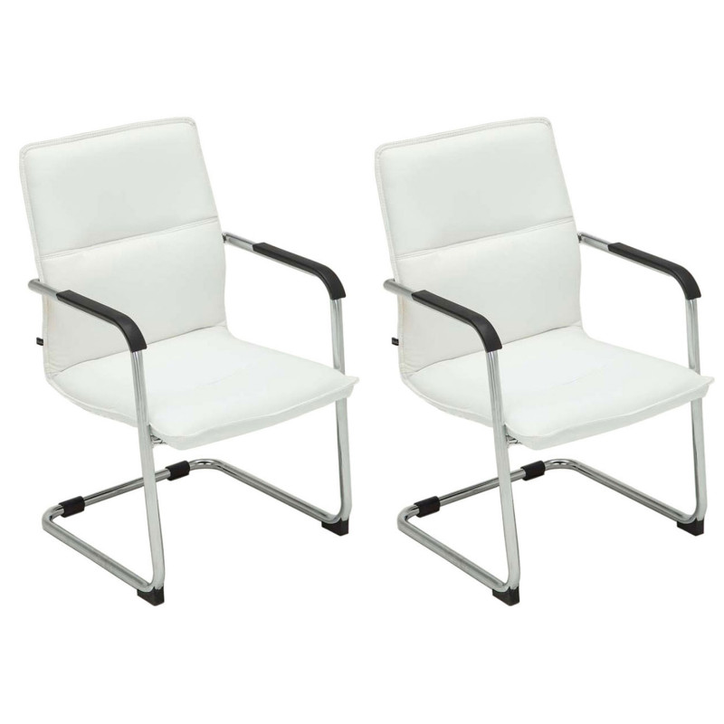 Lot de 2 chaises visiteurs Seattle | blanc