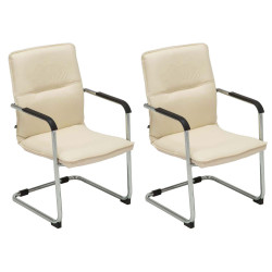 Lot de 2 chaises visiteurs Seattle | crème