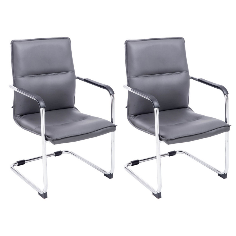 Lot de 2 chaises visiteurs Seattle | gris