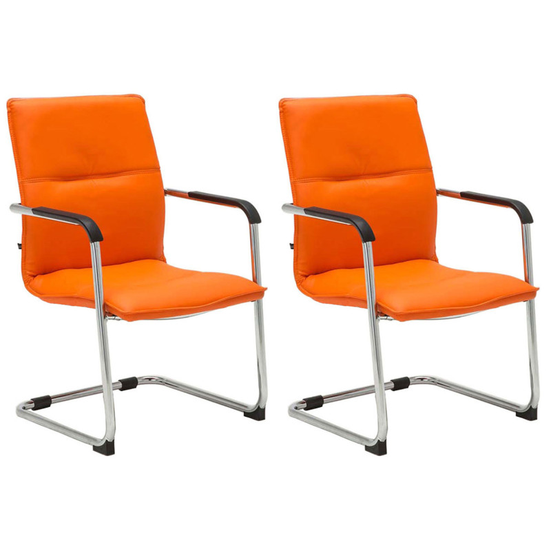 Lot de 2 chaises visiteurs Seattle | orange