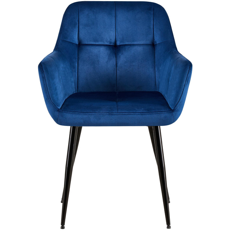 Chaise visiteur en velours Emia | bleu