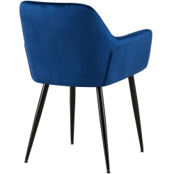 Chaise visiteur en velours Emia | bleu