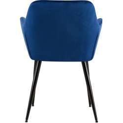Chaise visiteur en velours Emia | bleu
