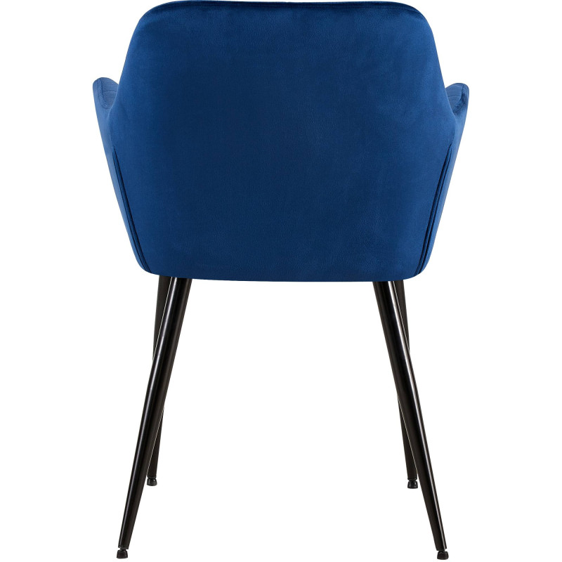 Chaise visiteur en velours Emia | bleu