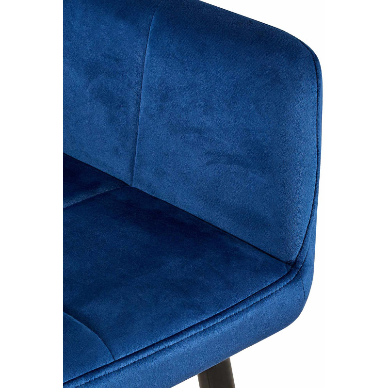 Chaise visiteur en velours Emia | bleu