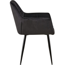 Chaise visiteur en velours Emia | noir