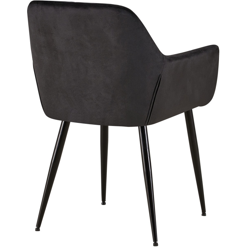 Chaise visiteur en velours Emia | noir