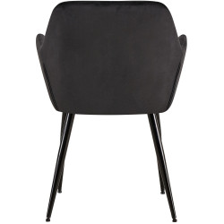 Chaise visiteur en velours Emia | noir