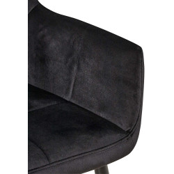Chaise visiteur en velours Emia | noir