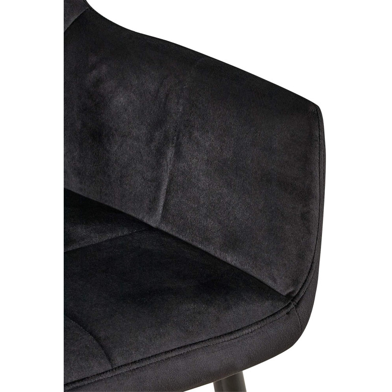 Chaise visiteur en velours Emia | noir