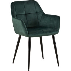 Chaise visiteur en velours Emia | vert