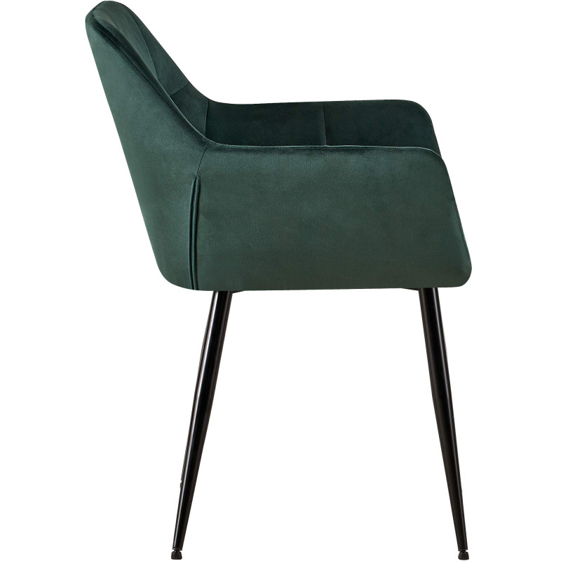 Chaise visiteur en velours Emia | vert