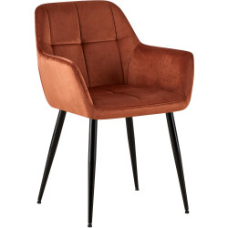 Chaise visiteur en velours Emia | brun