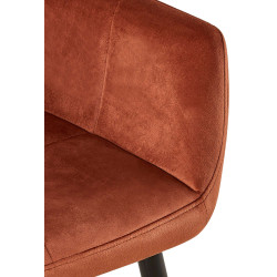 Chaise visiteur en velours Emia | brun